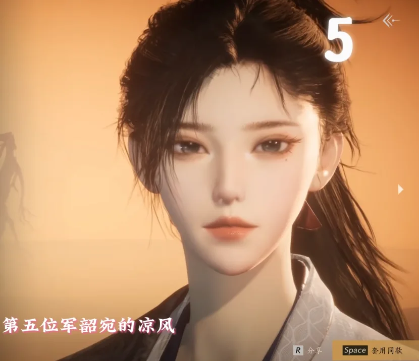 Where Winds Meet Preset 05 face-code preview
