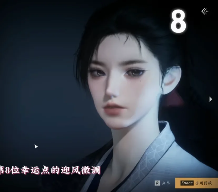 Where Winds Meet Preset 08 face-code preview