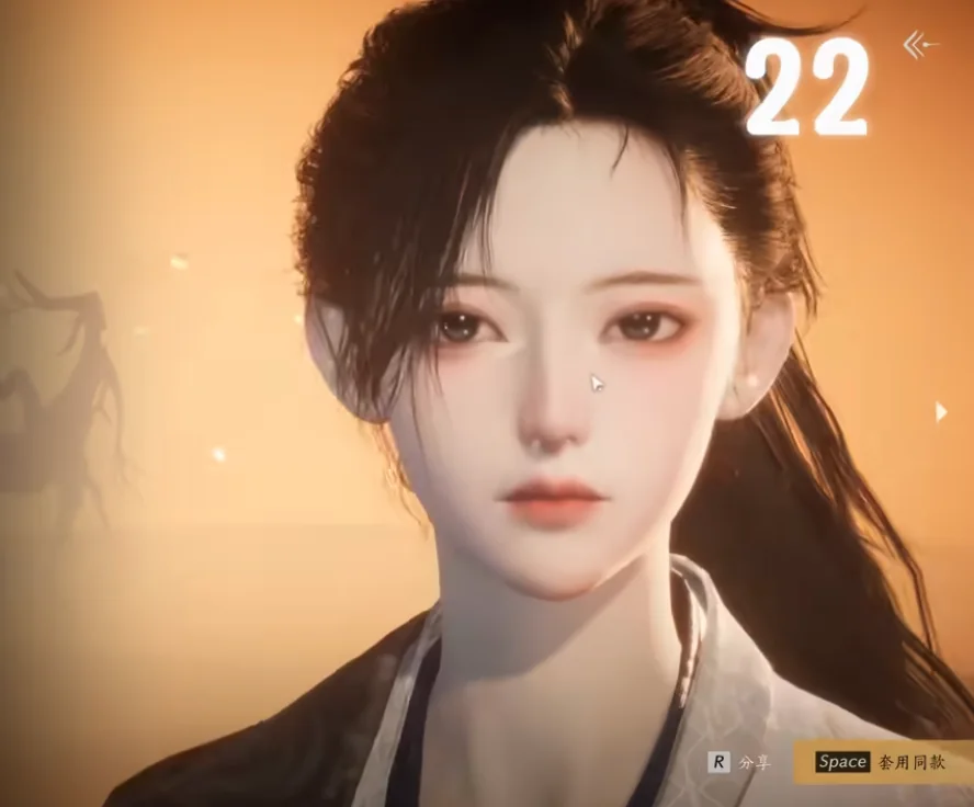 Where Winds Meet Preset 22 face-code preview