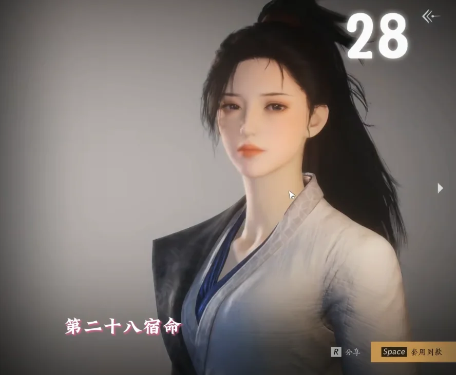 Where Winds Meet Preset 28 face-code preview