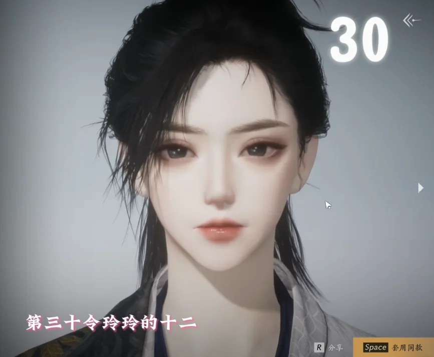 Where Winds Meet Preset 30 face-code preview
