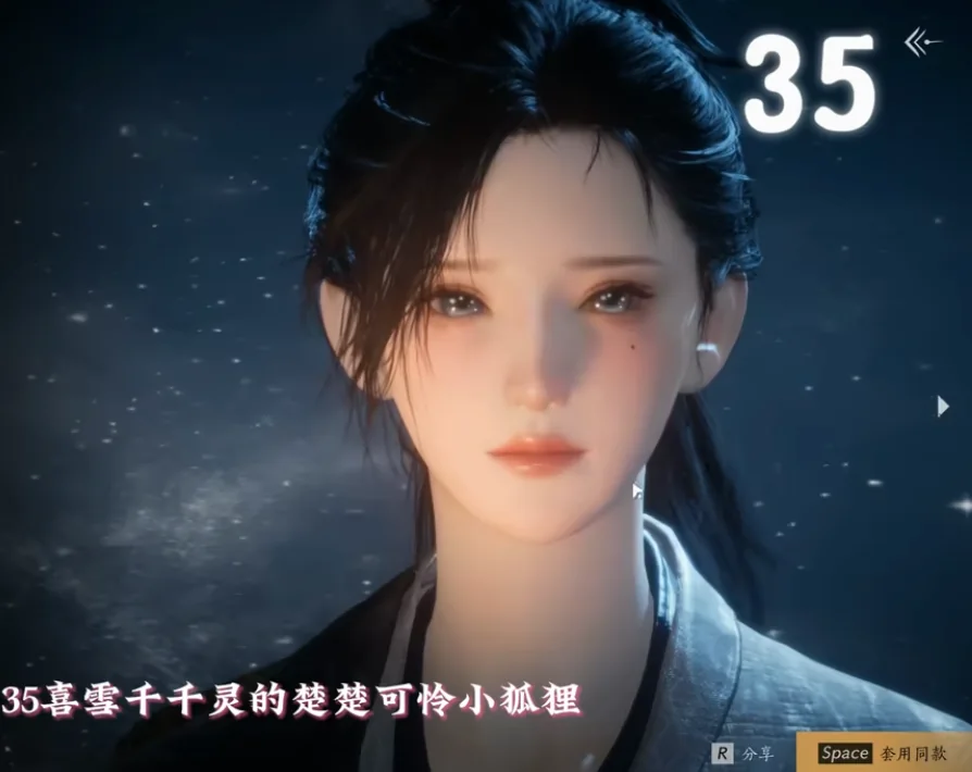 Where Winds Meet Preset 35 face-code preview