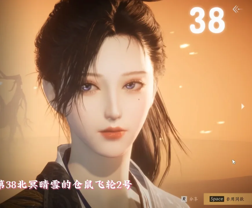 Where Winds Meet Preset 38 face-code preview