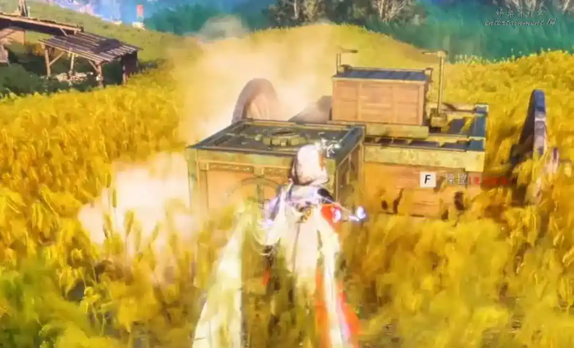 Where Winds Meet driving task carts in a Hutuo wheat field