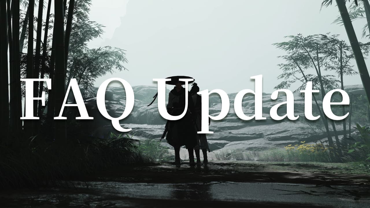 Official Where Winds Meet FAQ Update artwork in a bamboo grove