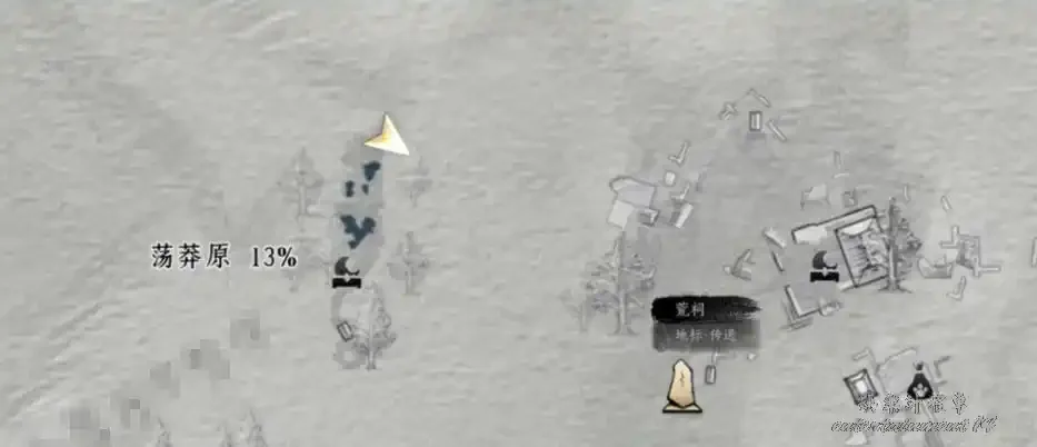 Huangci source map showing the outward-facing scarecrow circle area